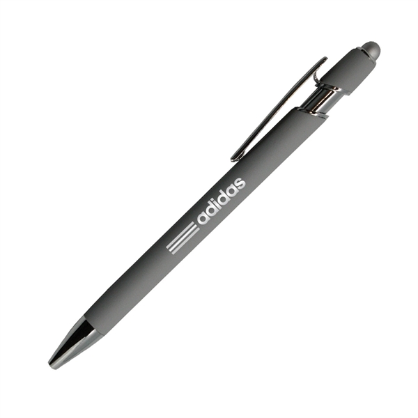 Click action aluminum pen with soft touch stylus and chrome detail... from ASI 40544 Binaco