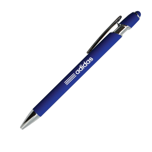 Click action aluminum pen with soft touch stylus and chrome detail... from ASI 40544 Binaco