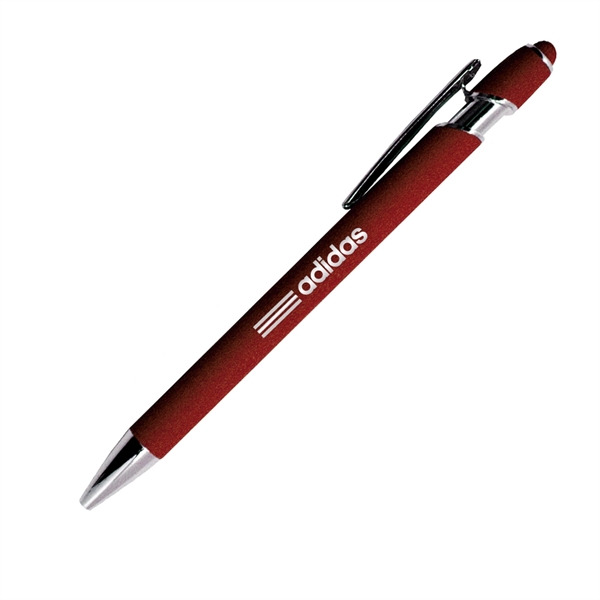 Click action aluminum pen with soft touch stylus and chrome detail... from ASI 40544 Binaco