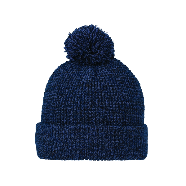 7.99" x 1.57" x 9.02" beanie with a cuff and pom-pom... from ASI 66887 PCNA / Trimark