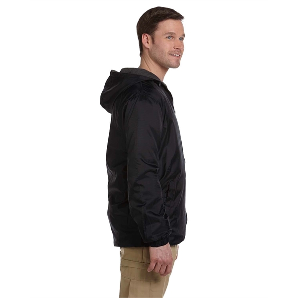 Dickies men's fleece-lined hooded nylon jacket with full zip and hand-warmer... from ASI 34063 alphabroder