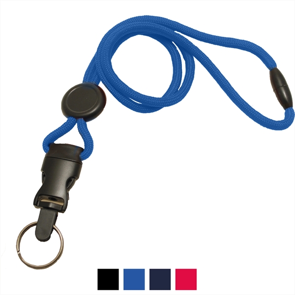 Round lanyard with breakaway, round slider & DTACH split ring. Split... from ASI 62088 IDProductsource
