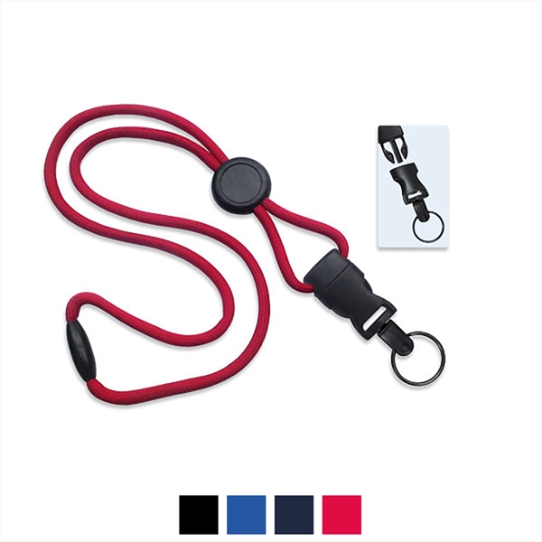 Round lanyard with breakaway, round slider & DTACH split ring. Split... from ASI 62088 IDProductsource