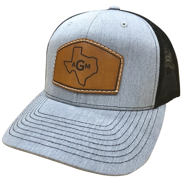 Richardson 112 Trucker Hat with Sewn-On Leather Patches on Hats Caps... from ASI 38195 Overnightline