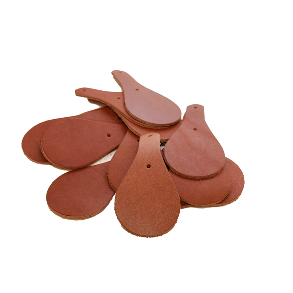 Our "Large Teardrop Keychain" blank leather piece. This product is blank... from ASI 75126 Oowee Products