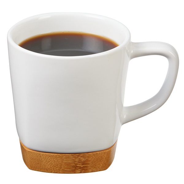 11 oz. ceramic coffee mug with removable bamboo coaster bottom.... from ASI 52840 Evans Manufacturing