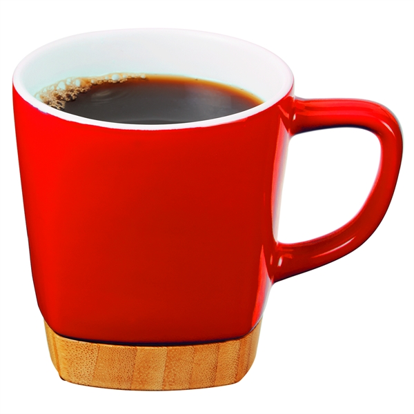 11 oz. ceramic coffee mug with removable bamboo coaster bottom.... from ASI 52840 Evans Manufacturing
