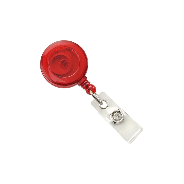 Translucent round badge reel with strap and slide clip.... from ASI 62088 IDProductsource