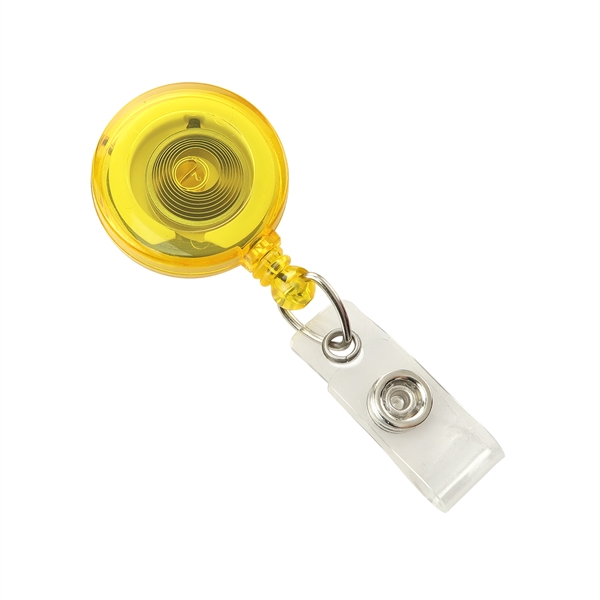 Translucent round badge reel with strap and slide clip.... from ASI 62088 IDProductsource