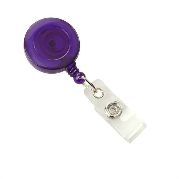 Translucent round badge reel with strap and slide clip.... from ASI 62088 IDProductsource