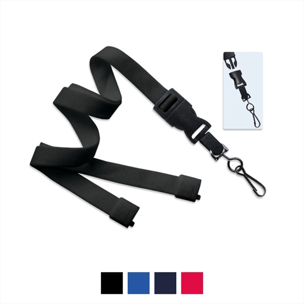 5/8" flat tubular lanyard with breakaway and DTACH swivel hook.... from ASI 62088 IDProductsource