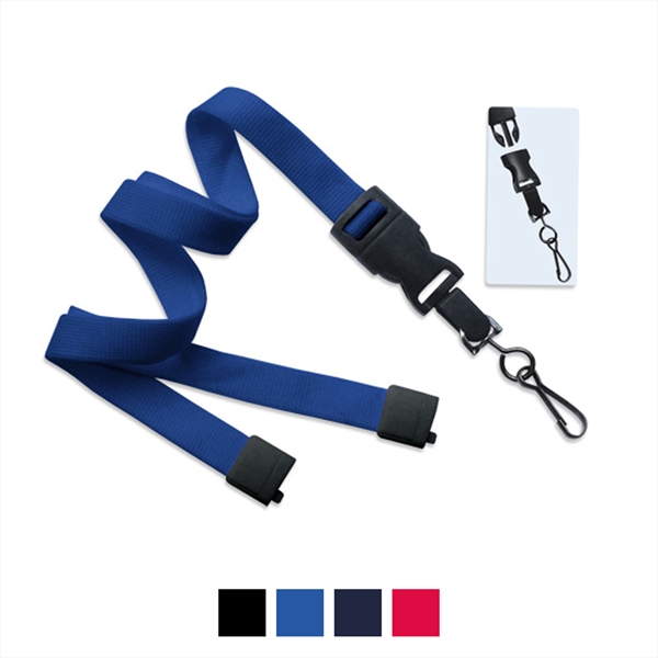 5/8" flat tubular lanyard with breakaway and DTACH swivel hook.... from ASI 62088 IDProductsource