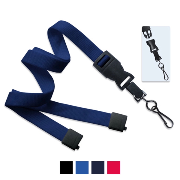 5/8" flat tubular lanyard with breakaway and DTACH swivel hook.... from ASI 62088 IDProductsource