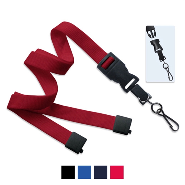 5/8" flat tubular lanyard with breakaway and DTACH swivel hook.... from ASI 62088 IDProductsource