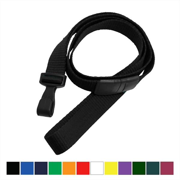5/8" Flat Ribbed Polyester Breakaway Lanyard with Wide "Twist-Free" Plastic Hook.... from ASI 62088 IDProductsource