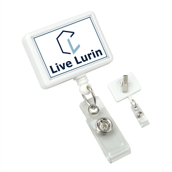 Rectangular custom badge reels have the largest imprint area for your... from ASI 62088 IDProductsource