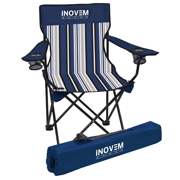 Outdoor folding chair. Heavy duty steel frame, polyester fabric, 2 cup... from ASI 30112 ACE Products / Ace Line