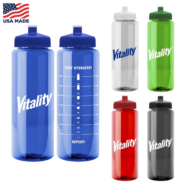 This 32 oz water bottle is proudly made in the USA... from ASI 52710 Lincoln Line