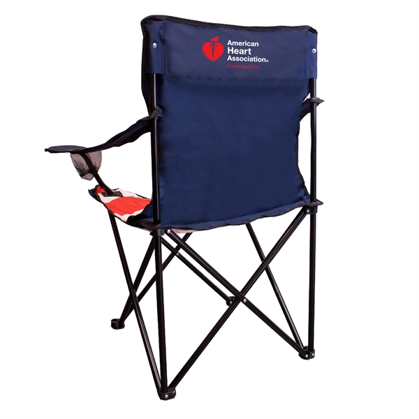 Outdoor folding chair. Heavy duty steel frame, polyester fabric, 2 cup... from ASI 30112 ACE Products / Ace Line