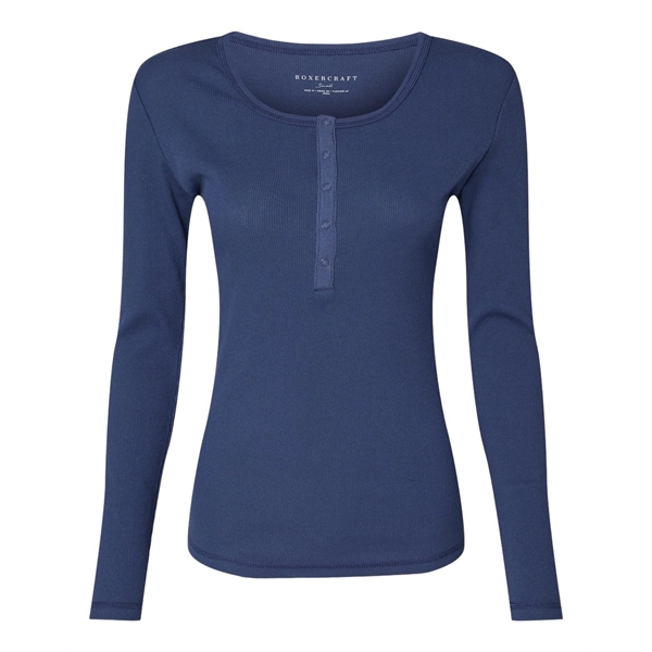 Boxercraft Women's Harper Long Sleeve Henley... from ASI 84358 S&S Activewear
