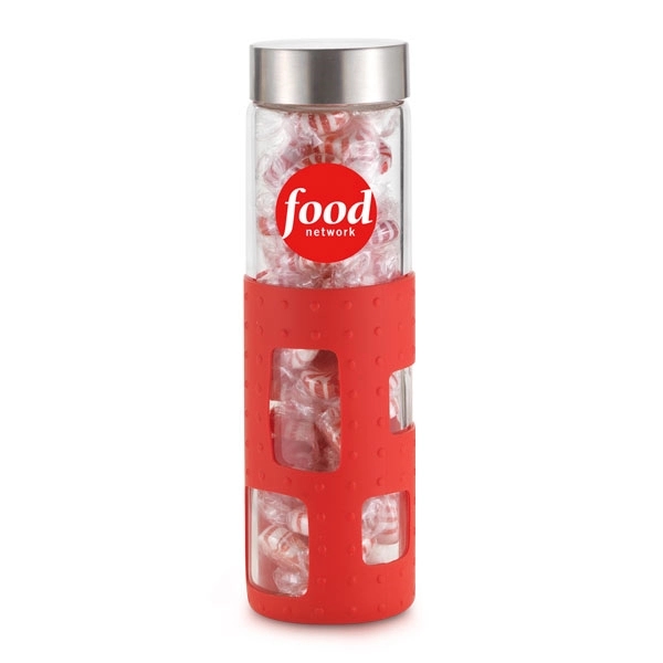 20 ounce slim shatter resistant glass/silicone bottle with a screw-on lid... from ASI 57800 Gordon Sinclair / Gordon Sinclair®