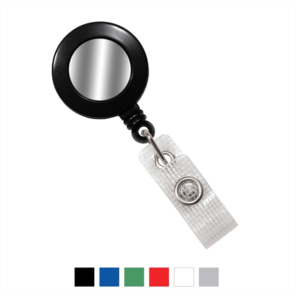1.25" x 3.12" round plastic badge reel with 34" cord and... from ASI 62088 IDProductsource