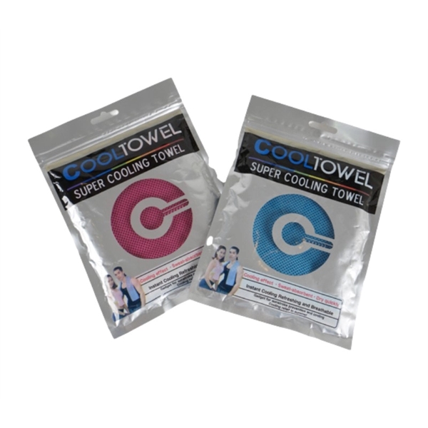Fiber cation cooling towel in sealed PE bag plus free full... from ASI 37218 Athena Promo (tm)