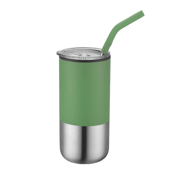 16 Oz Vacuum Sealed Tumbler with Stainless Steel Straw... from ASI 79535 Primetime / Primetime