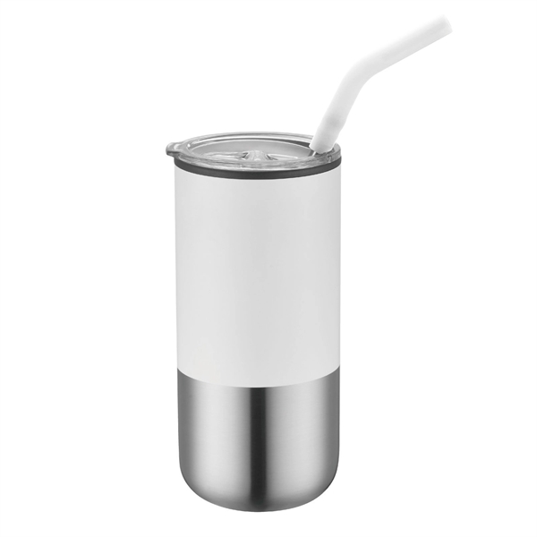 16 Oz Vacuum Sealed Tumbler with Stainless Steel Straw... from ASI 79535 Primetime / Primetime