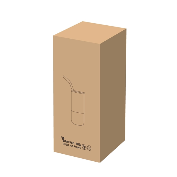 16 Oz Vacuum Sealed Tumbler with Stainless Steel Straw... from ASI 79535 Primetime / Primetime