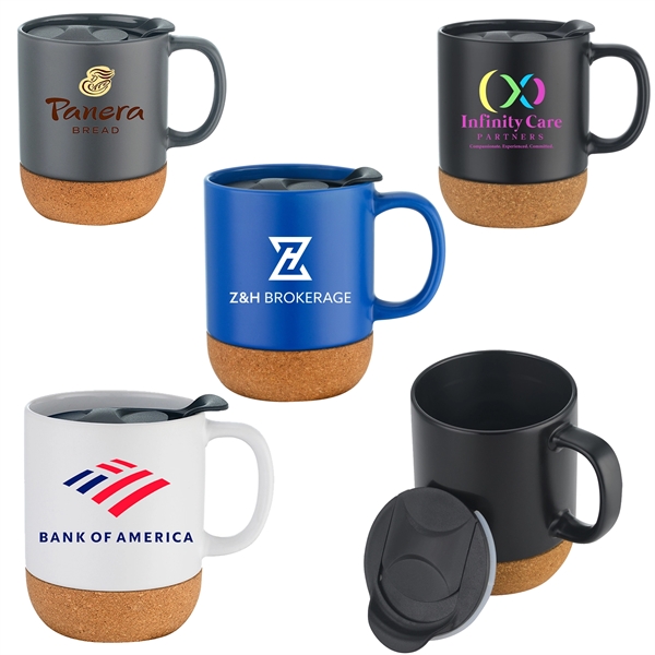 12 Oz Ceramic Mug with Anti-Slip Cork Base... from ASI 79535 Primetime / Primetime