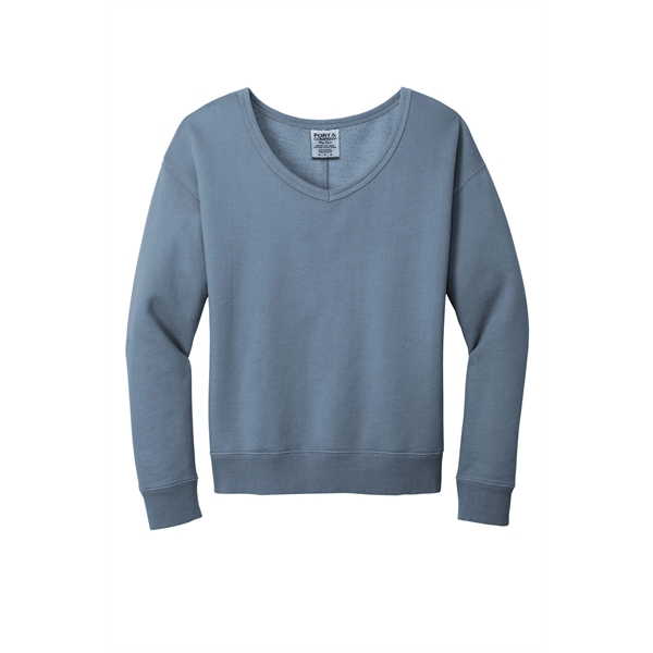Port & Company Ladies Beach Wash Garment-Dyed V-Neck Swea...... from ASI 84863 SanMar
