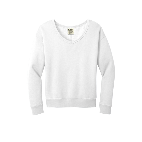Port & Company Ladies Beach Wash Garment-Dyed V-Neck Swea...... from ASI 84863 SanMar