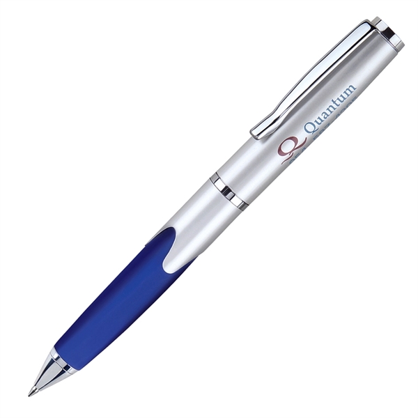 Metal twist-action ballpoint pen with a matte silver modern-style barrel and... from ASI 68190 Lungsal / Lungsal