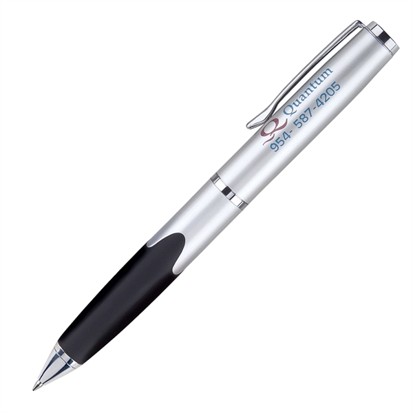Metal twist-action ballpoint pen with a matte silver modern-style barrel and... from ASI 68190 Lungsal / Lungsal