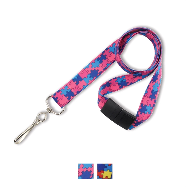 Autism Awareness Lanyard with swivel hook. Blank.... from ASI 62088 IDProductsource