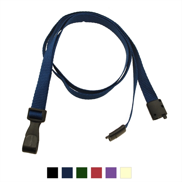 36" x 1/8" breakaway blank round braided lanyard with bulldog clip... from ASI 62088 IDProductsource