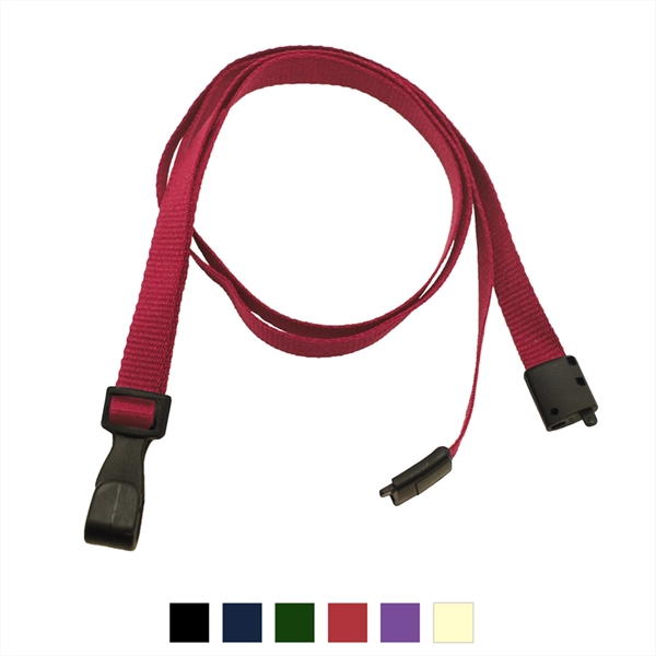 36" x 1/8" breakaway blank round braided lanyard with bulldog clip... from ASI 62088 IDProductsource