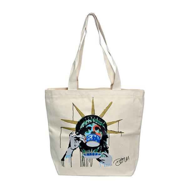 Made in USA - Natural canvas tote bag with screen printed... from ASI 65952 ZZ DROPPED -LBU Inc / LBU