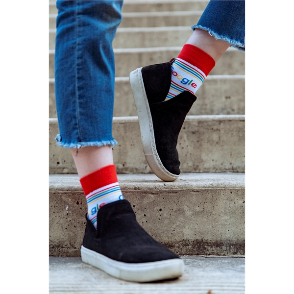 Quarter length crew cotton socks with fully knit/woven designs; made in... from ASI 88072 Sock Club Enterprises LLC