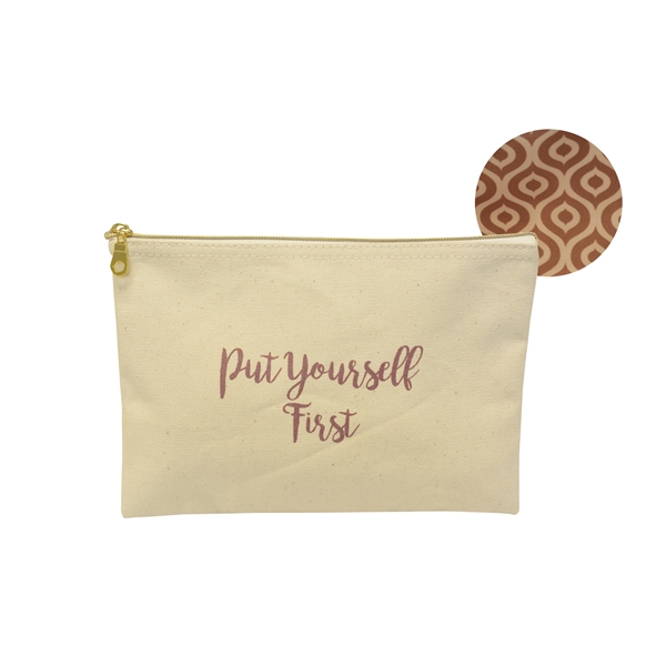 Made in USA - Cavas Zippered Pouch. Fully customizable cosmetic case... from ASI 65952 ZZ DROPPED -LBU Inc / LBU