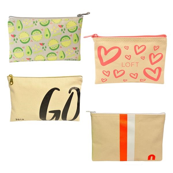 Made in USA - Cavas Zippered Pouch. Fully customizable cosmetic case... from ASI 65952 ZZ DROPPED -LBU Inc / LBU