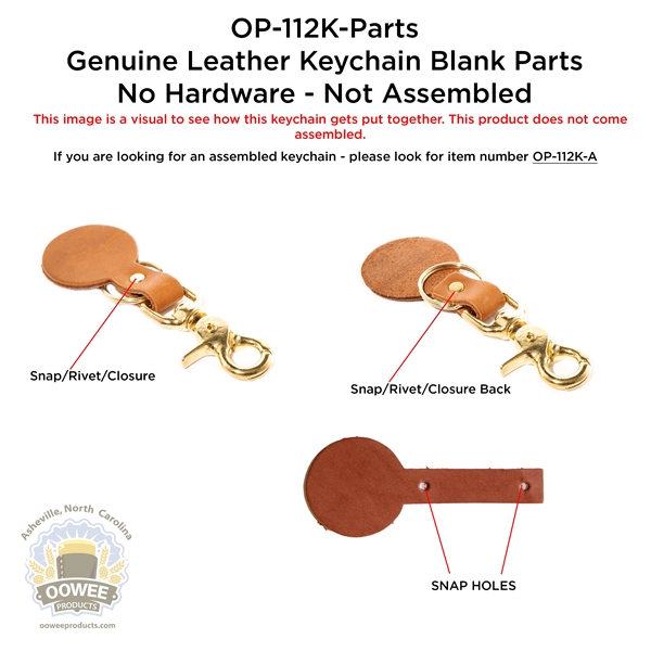 Our "Round Keychain" blank leather piece. This product is blank and... from ASI 75126 Oowee Products