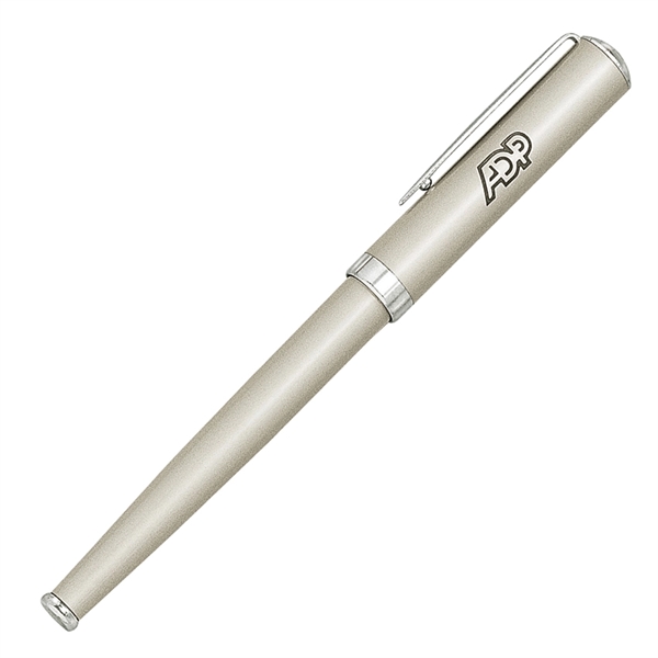 Cap-off, solid brass rollerball pen with translucent enamel color and chrome... from ASI 68190 Lungsal / Lungsal
