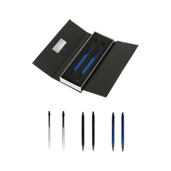 Executive premium metal ballpoint pen and pencil set with imprint option... from ASI 37218 Athena Promo (tm)