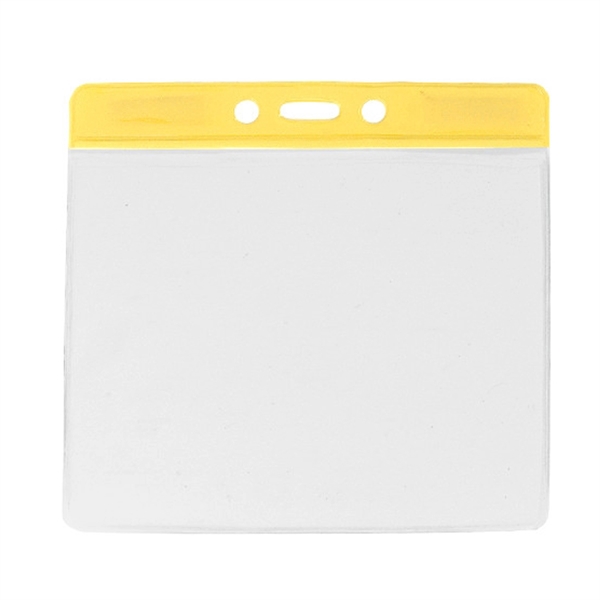 4.79" x 4.49" vinyl horizontal badge holder with colored bar.... from ASI 62088 IDProductsource