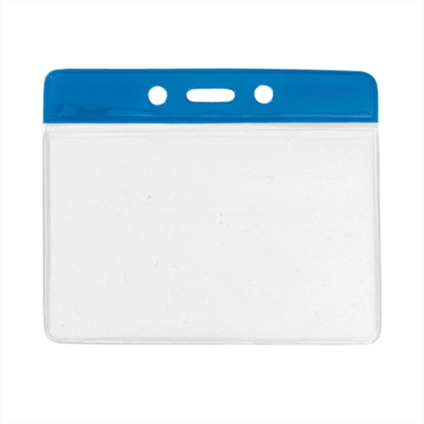 4.10" x 3.5" clear vinyl horizontal badge holder with color bar,... from ASI 62088 IDProductsource