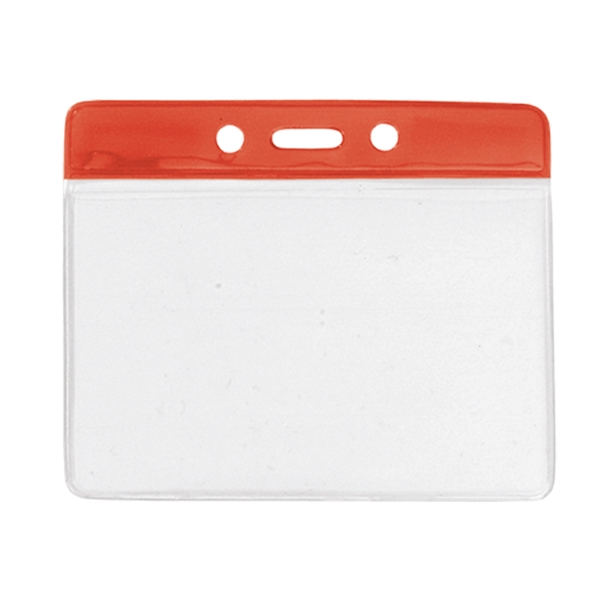 4.10" x 3.5" clear vinyl horizontal badge holder with color bar,... from ASI 62088 IDProductsource