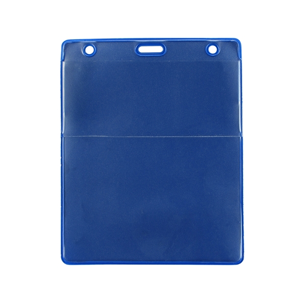 4.44" x 5.2" colored vinyl vertical top loading two-pocket badge holder... from ASI 62088 IDProductsource
