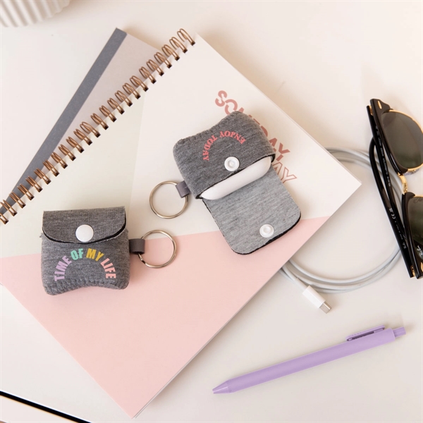 Heathered neoprene airpod gen 3 and Pro cover with colored stitching... from ASI 74710 Numo / NUMO Kolder